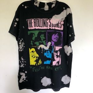 Rolling Stones Exile on Main Distressed Black T Shirt